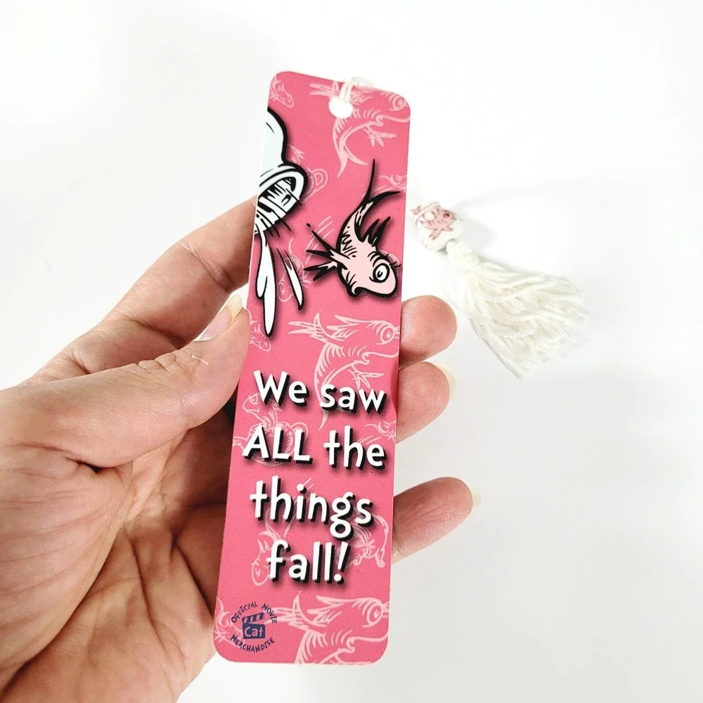 Vintage Y2K Dr. Seuss Movie Bookmark Fish Beaded Cat Hat 2003 Antioch CEBM-24368